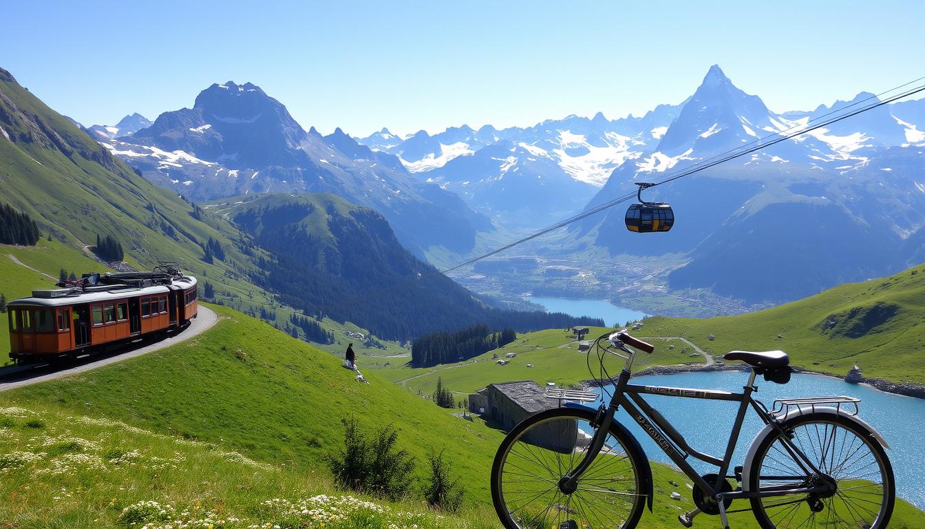 3 modes of transportation in the swiss alps
