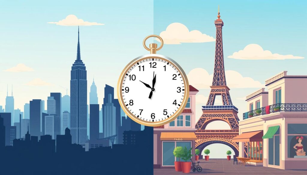 New York to Paris Time Zone Comparison New York to Paris Time Zone Comparison