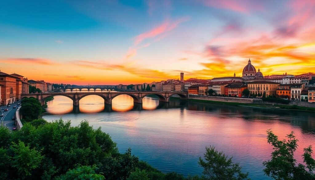 Scenic Views of Arno River in Florence Scenic Views of Arno River in Florence