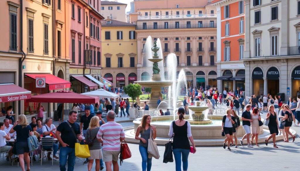 Shopping in Piazza della Repubblica Shopping in Piazza della Repubblica