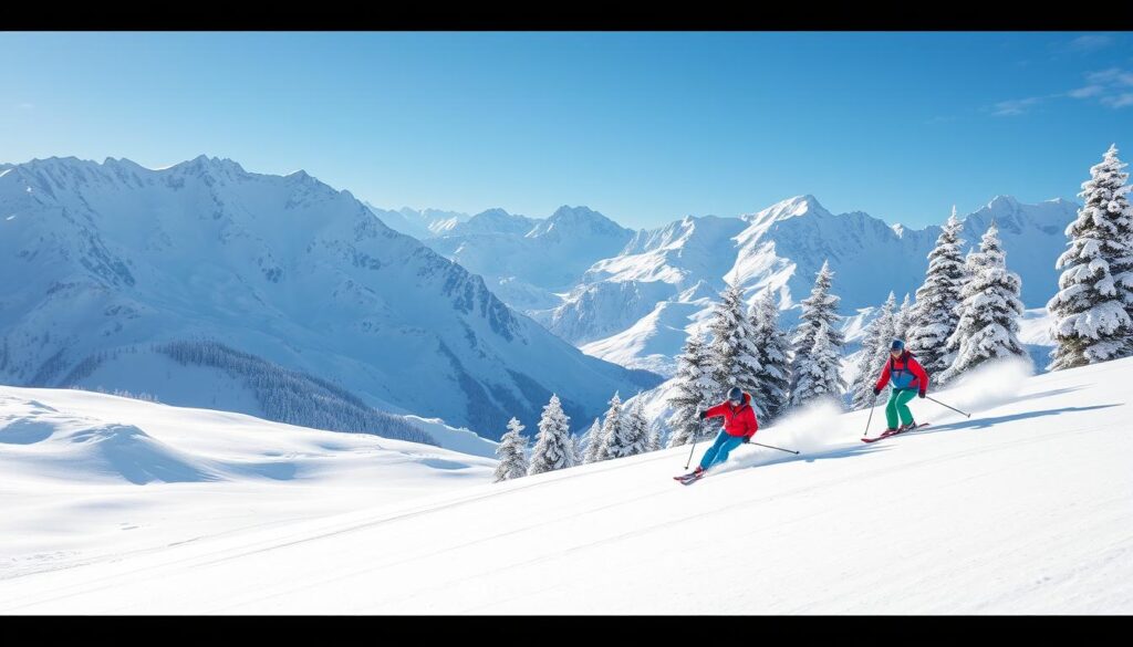 skiing in swiss alps